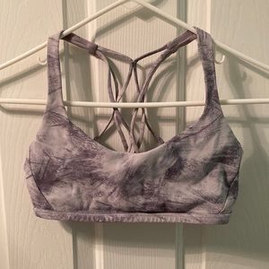 Lululemon Athletica Grey and White Strappy Sports Bra